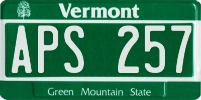 VT license plate APS257