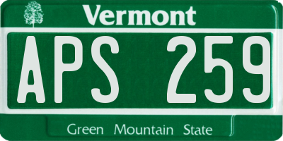 VT license plate APS259