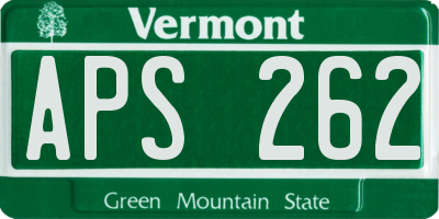 VT license plate APS262