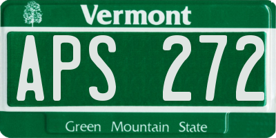 VT license plate APS272