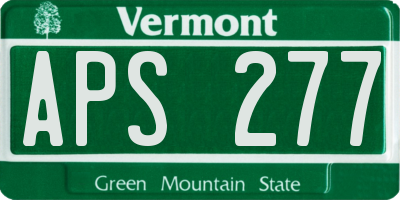 VT license plate APS277