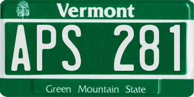 VT license plate APS281
