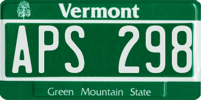 VT license plate APS298