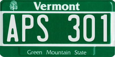VT license plate APS301