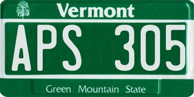 VT license plate APS305