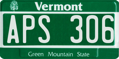 VT license plate APS306