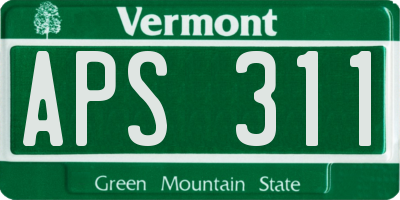 VT license plate APS311