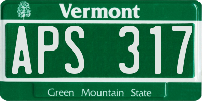 VT license plate APS317
