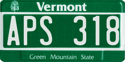VT license plate APS318