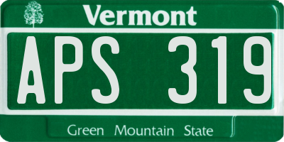 VT license plate APS319