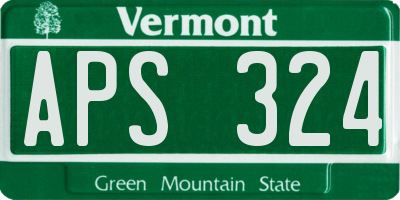 VT license plate APS324