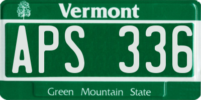 VT license plate APS336