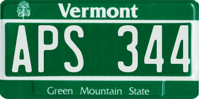 VT license plate APS344