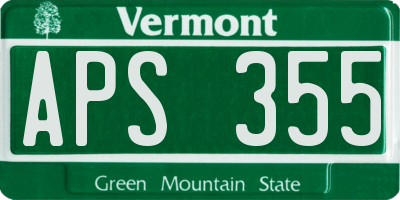 VT license plate APS355