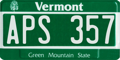 VT license plate APS357