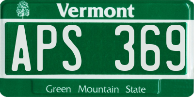 VT license plate APS369