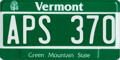 VT license plate APS370