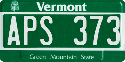 VT license plate APS373