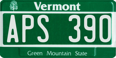 VT license plate APS390