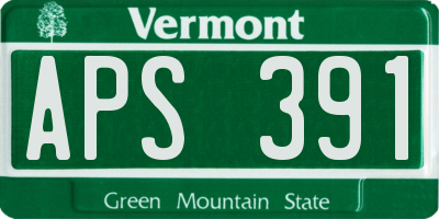 VT license plate APS391
