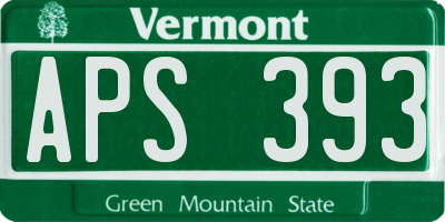 VT license plate APS393