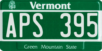 VT license plate APS395