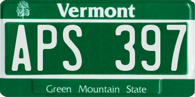 VT license plate APS397