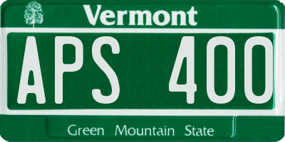 VT license plate APS400