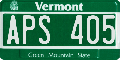 VT license plate APS405