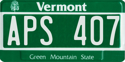 VT license plate APS407