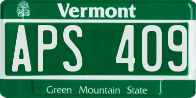 VT license plate APS409