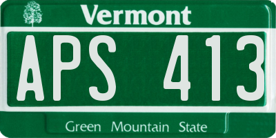 VT license plate APS413
