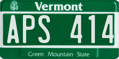 VT license plate APS414