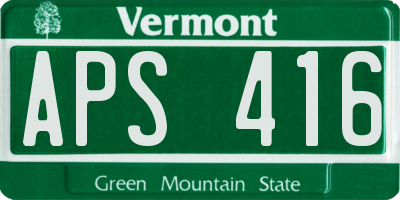 VT license plate APS416