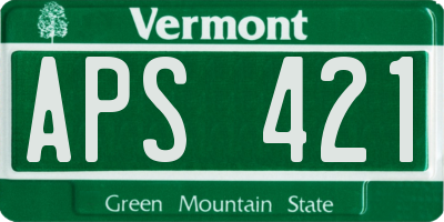 VT license plate APS421