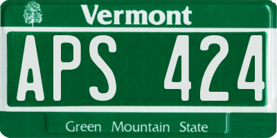 VT license plate APS424