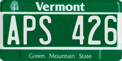 VT license plate APS426