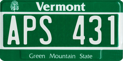 VT license plate APS431