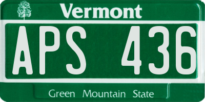 VT license plate APS436