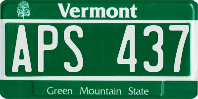 VT license plate APS437