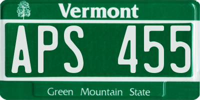 VT license plate APS455