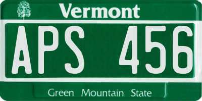 VT license plate APS456