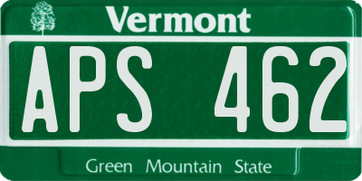 VT license plate APS462