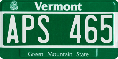 VT license plate APS465