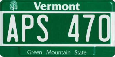 VT license plate APS470