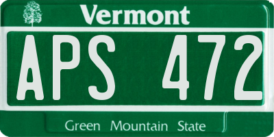 VT license plate APS472