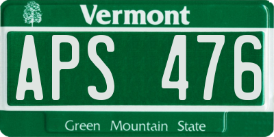 VT license plate APS476