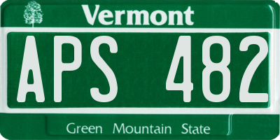 VT license plate APS482