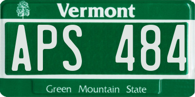 VT license plate APS484
