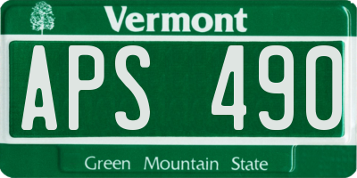 VT license plate APS490